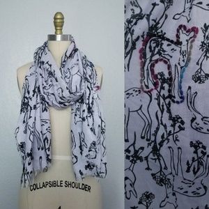 Urban outfutters pins and needles deer pint scarf